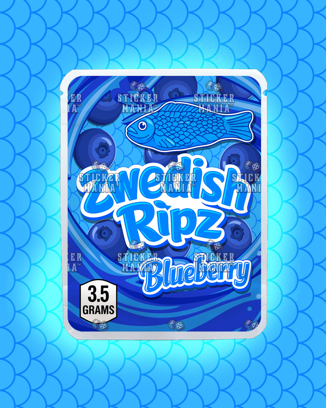 Zwedish Ripz Blueberry | Pre-Made Sticker Bag | 3.5g