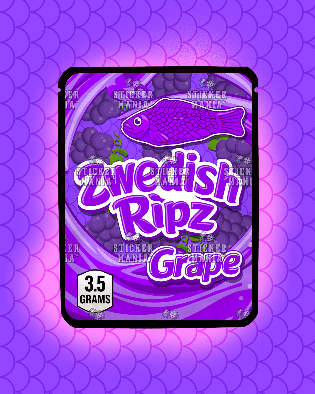 Zwedish Ripz Grape | Pre-Made Sticker Bag | 3.5g