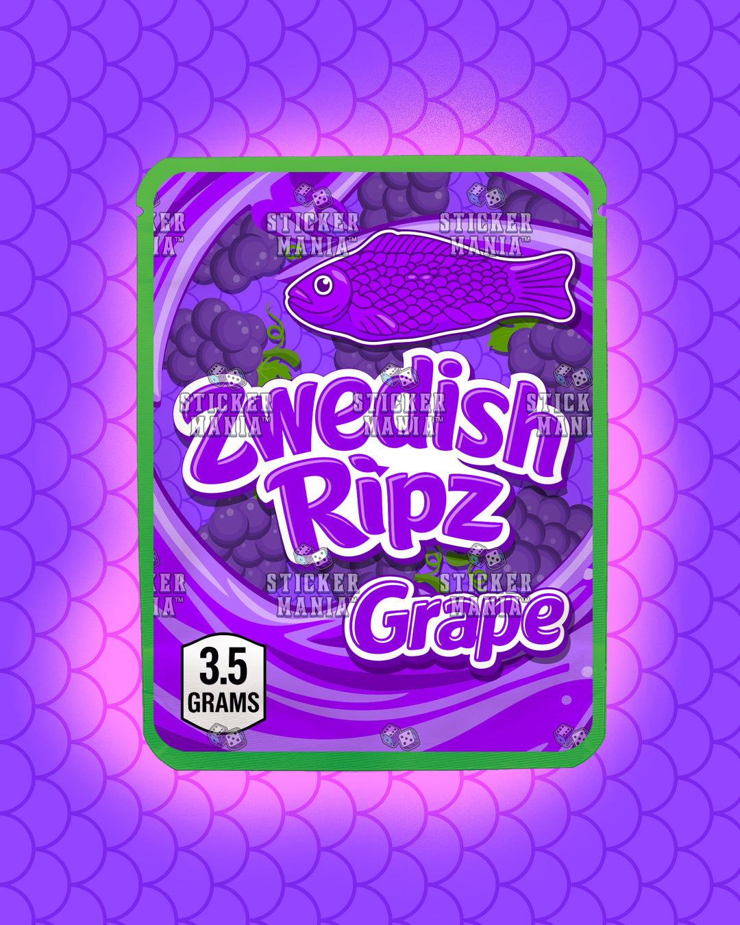 Zwedish Ripz Grape | Pre-Made Sticker Bag | 3.5g