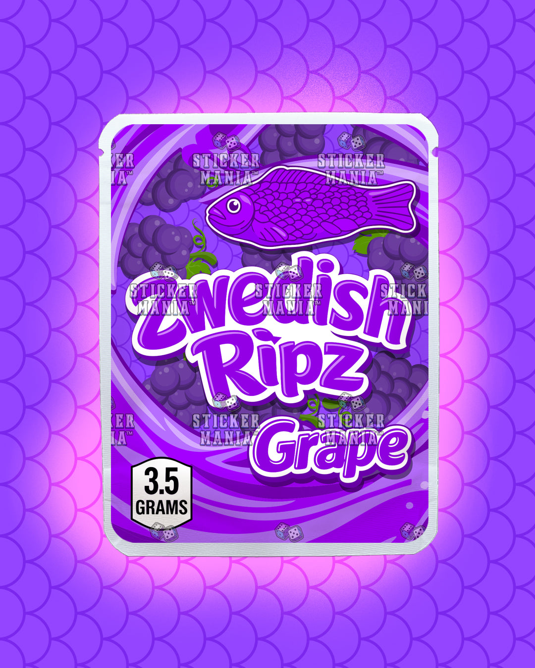 Zwedish Ripz Grape | Pre-Made Sticker Bag | 3.5g