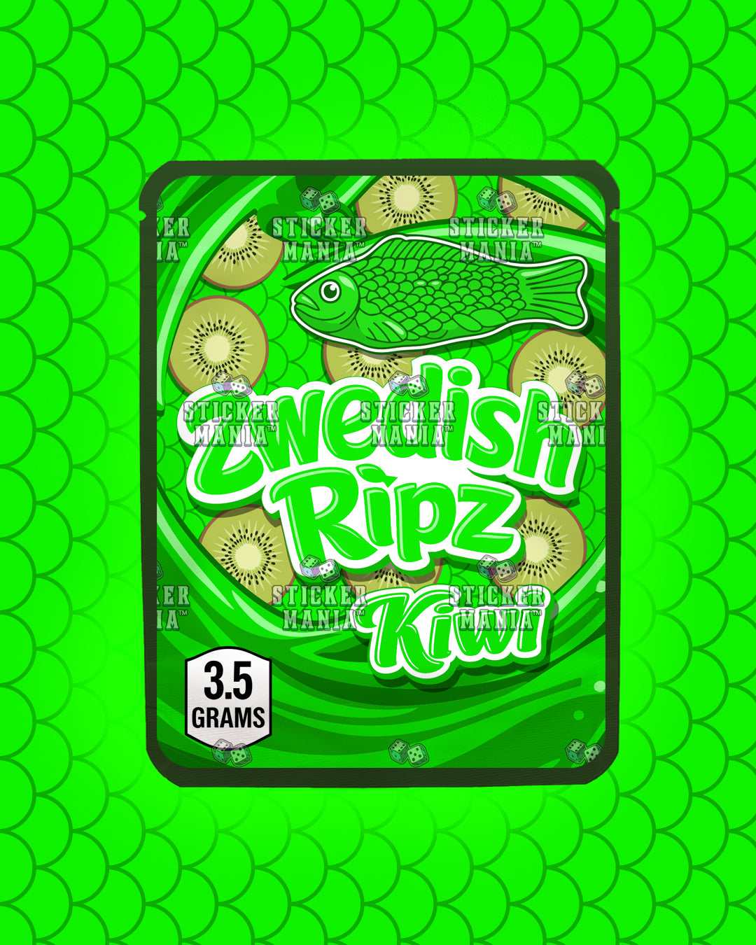 Zwedish Ripz Kiwi | Pre-Made Sticker Bag | 3.5g