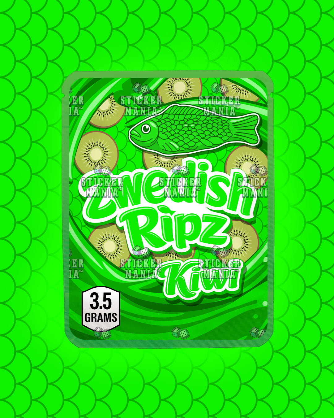 Zwedish Ripz Kiwi | Pre-Made Sticker Bag | 3.5g