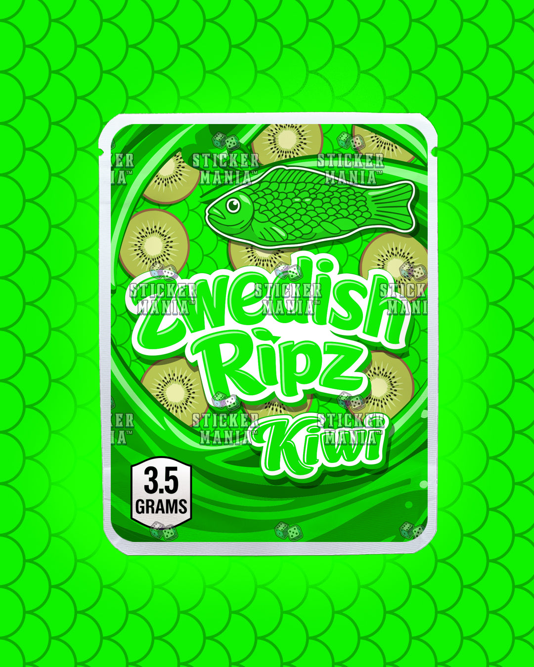 Zwedish Ripz Kiwi | Pre-Made Sticker Bag | 3.5g