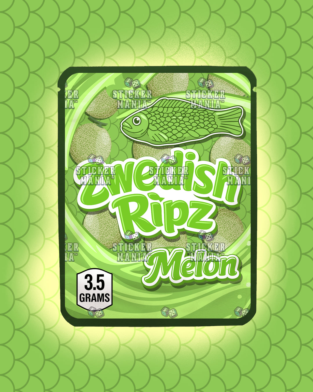 Zwedish Ripz Melon | Pre-Made Sticker Bag | 3.5g