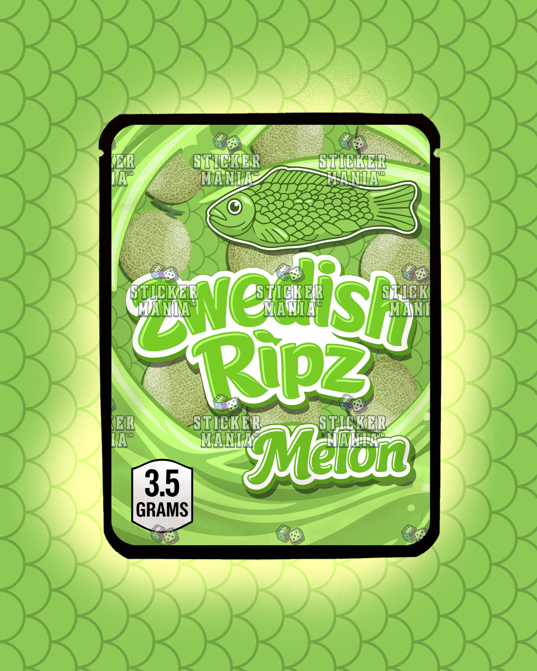 Zwedish Ripz Melon | Pre-Made Sticker Bag | 3.5g
