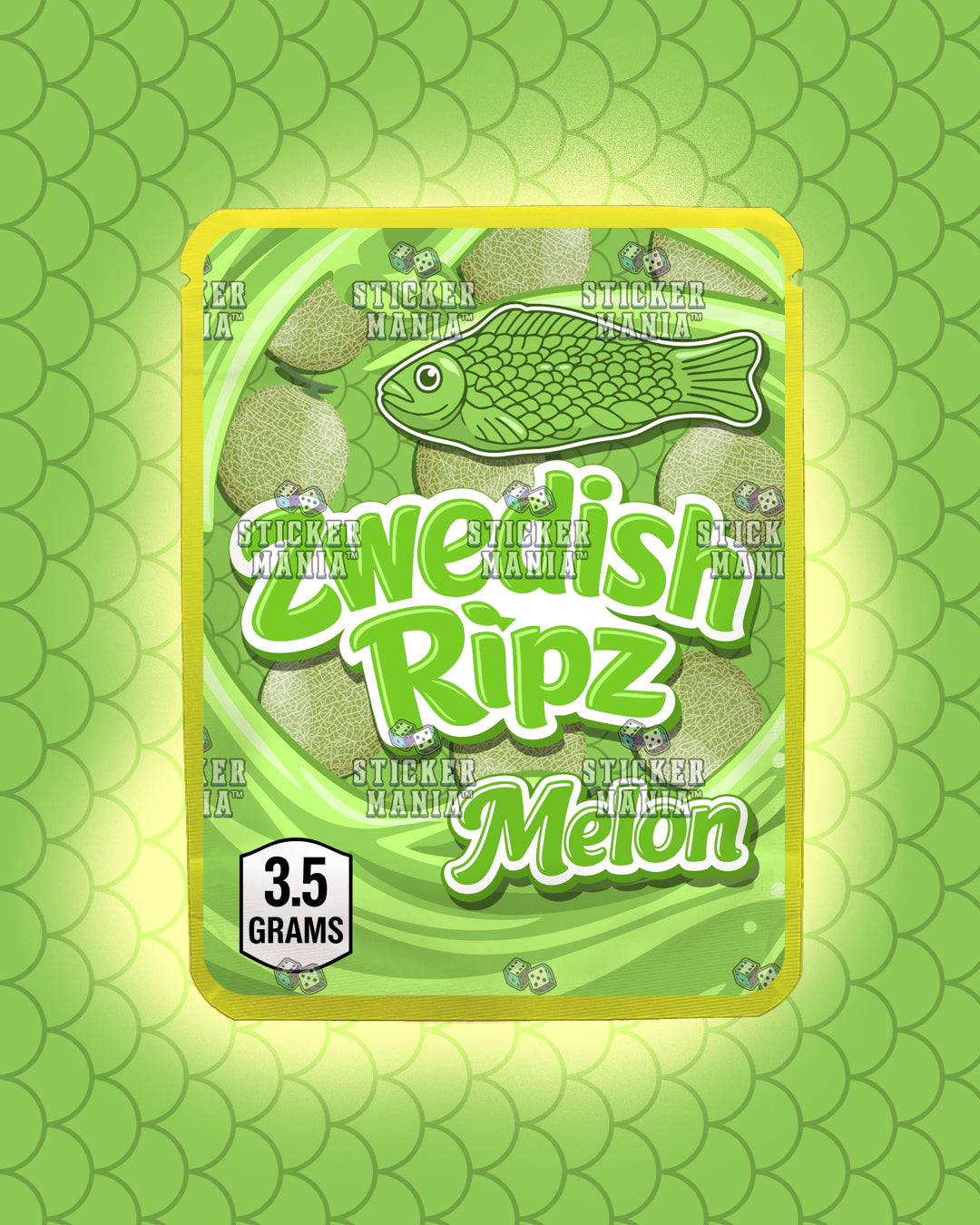 Zwedish Ripz Melon | Pre-Made Sticker Bag | 3.5g