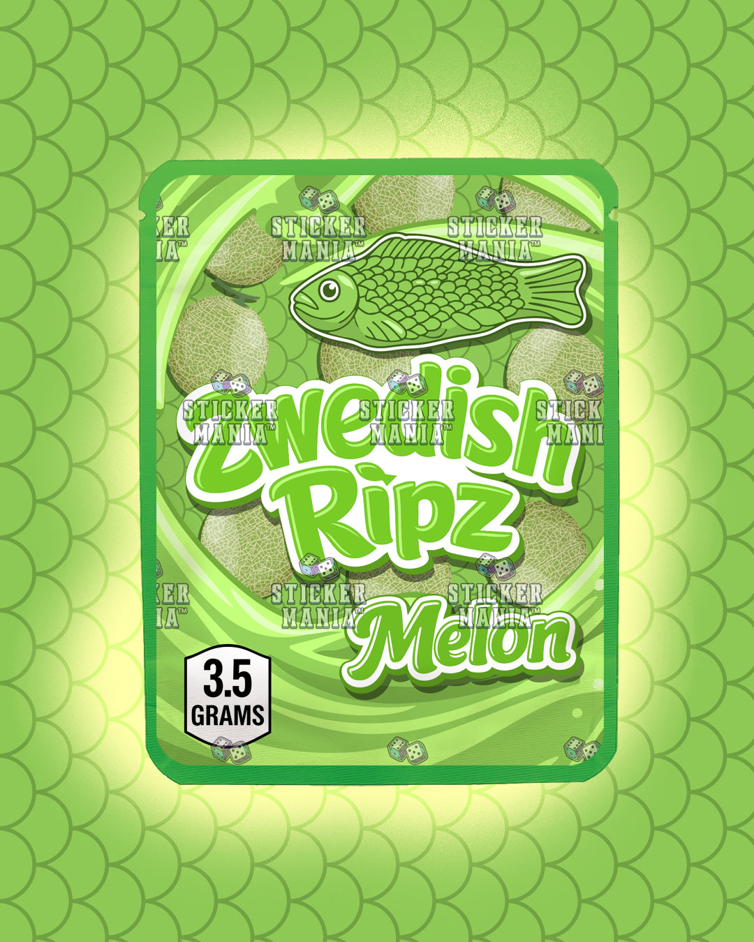 Zwedish Ripz Melon | Pre-Made Sticker Bag | 3.5g