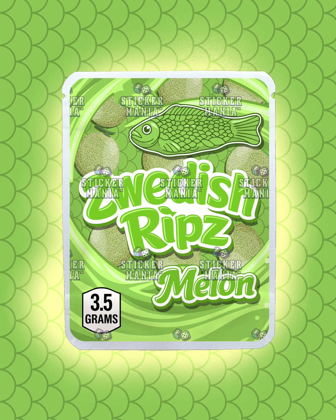 Zwedish Ripz Melon | Pre-Made Sticker Bag | 3.5g