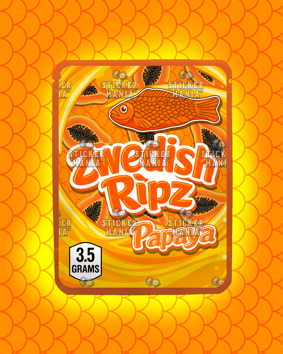 Zwedish Ripz Papaya | Pre-Made Sticker Bag | 3.5g