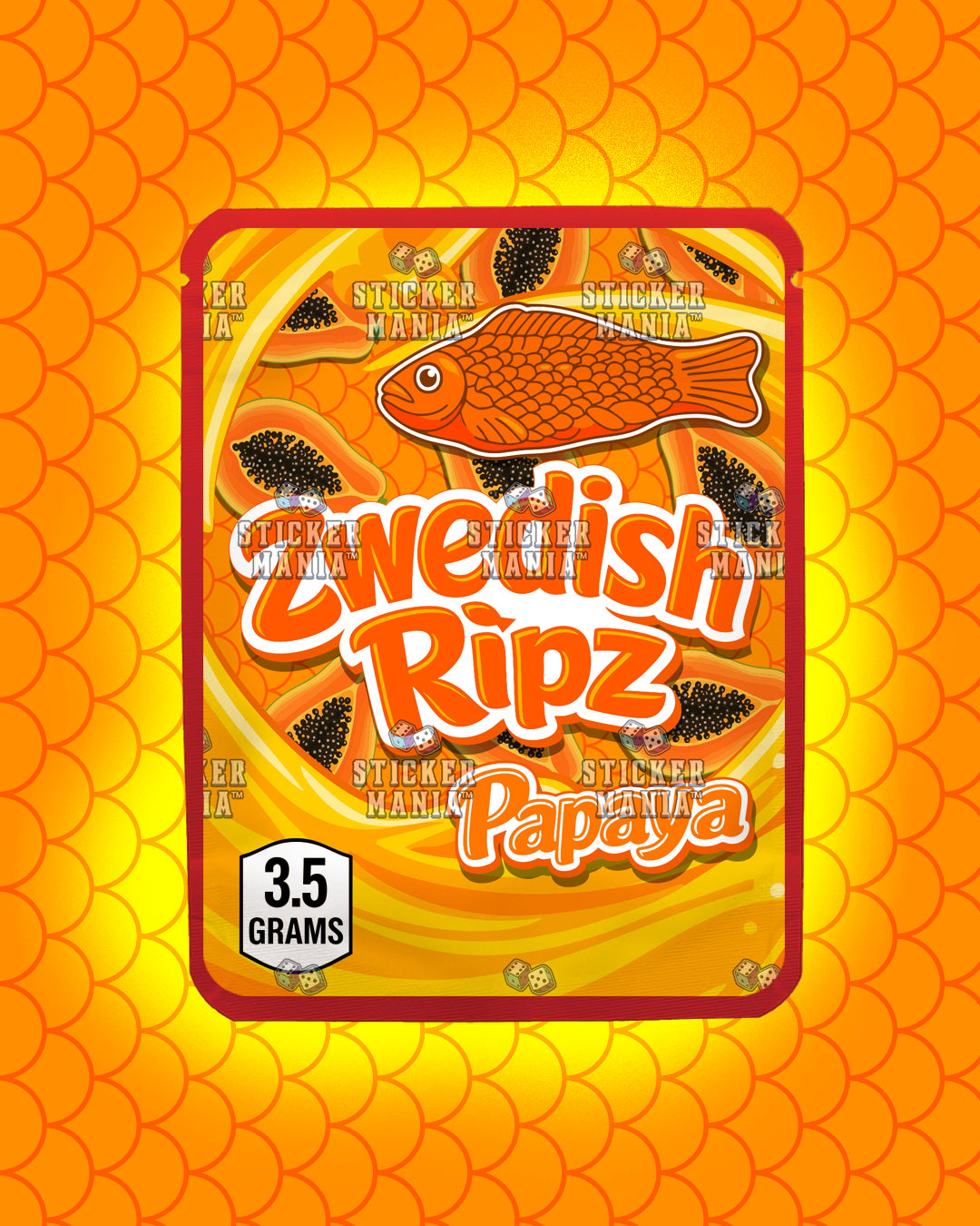 Zwedish Ripz Papaya | Pre-Made Sticker Bag | 3.5g