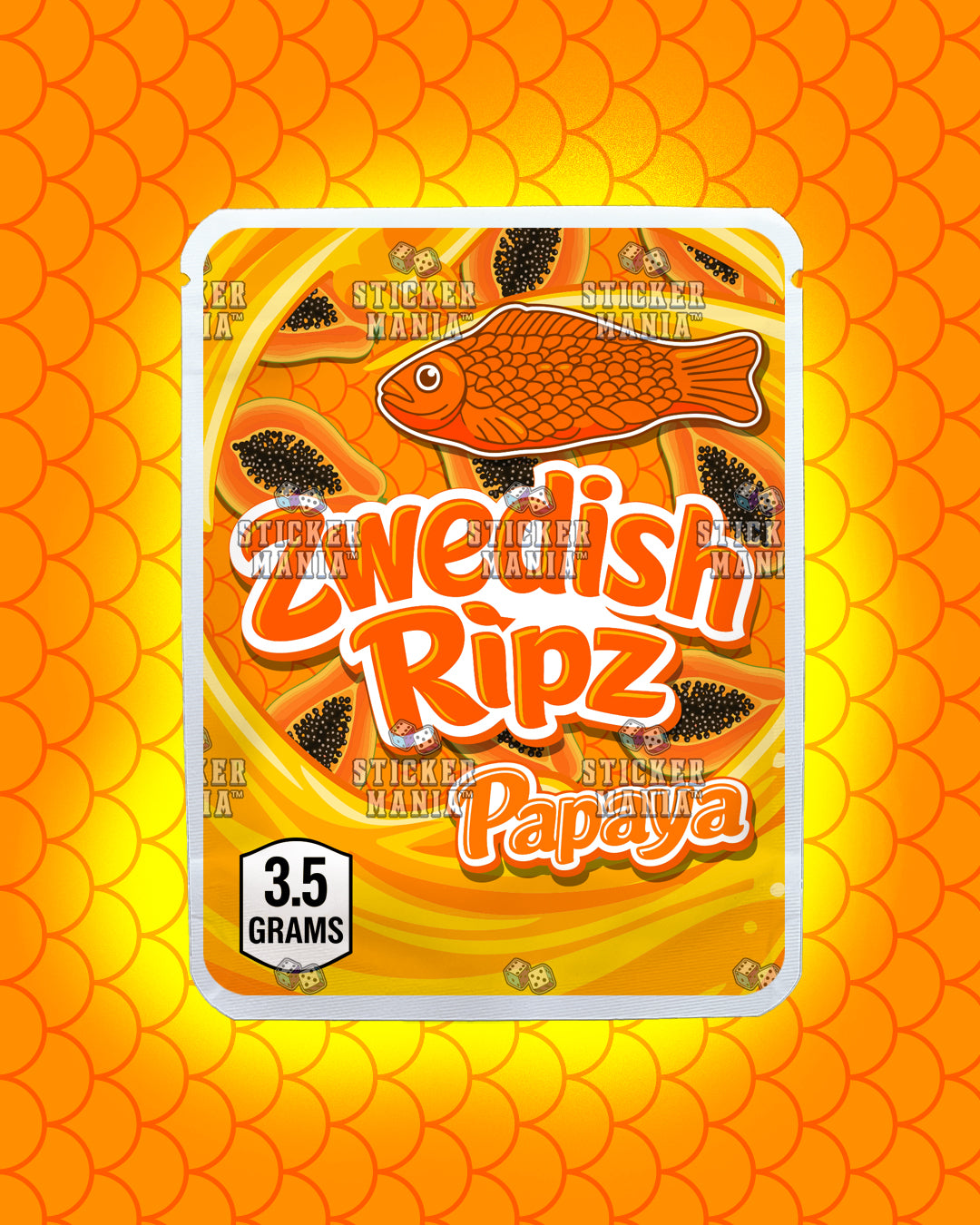 Zwedish Ripz Papaya | Pre-Made Sticker Bag | 3.5g