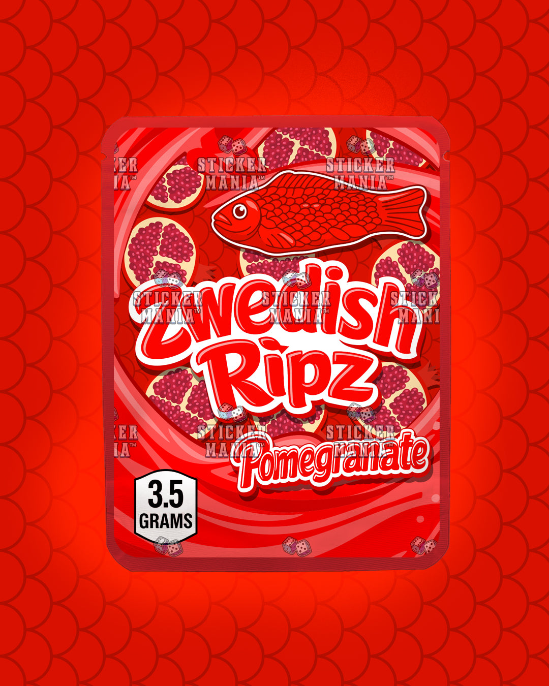 Zwedish Ripz Pomegranate | Pre-Made Sticker Bag | 3.5g